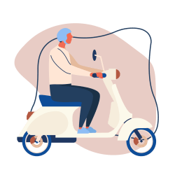Man Riding a Scooter Icon
