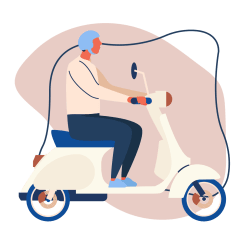 Man Riding a Scooter Icon